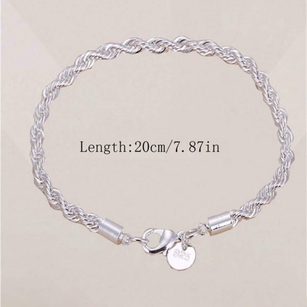 Chic 925 Silver Rope Chain Bracelet - Picture 3 of 3